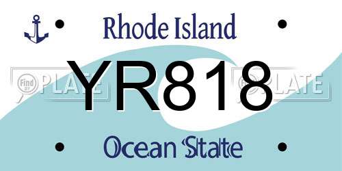 YR818 Rhode Island License Plate