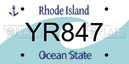 YR847 Rhode Island License Plate