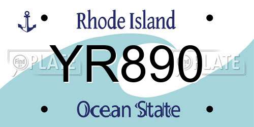 YR890 Rhode Island License Plate