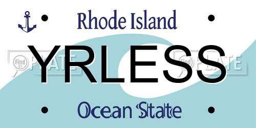 YRLESS Rhode Island License Plate