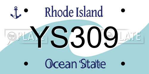 YS309 Rhode Island License Plate