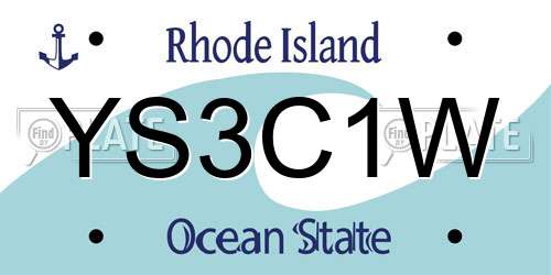YS3C1W Rhode Island License Plate