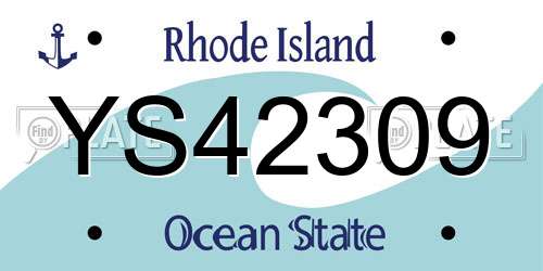 YS42309 Rhode Island License Plate