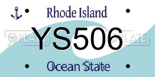 YS506 Rhode Island License Plate