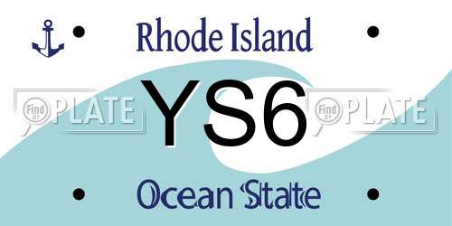 YS6 Rhode Island License Plate