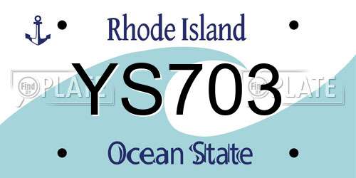 YS703 Rhode Island License Plate