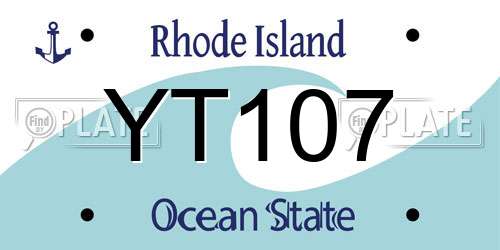 YT107 Rhode Island License Plate