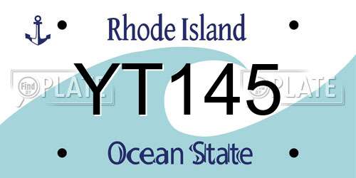 YT145 Rhode Island License Plate