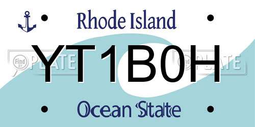 YT1B0H Rhode Island License Plate