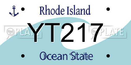 YT217 Rhode Island License Plate