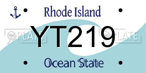 YT219 Rhode Island License Plate