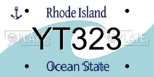 YT323 Rhode Island License Plate
