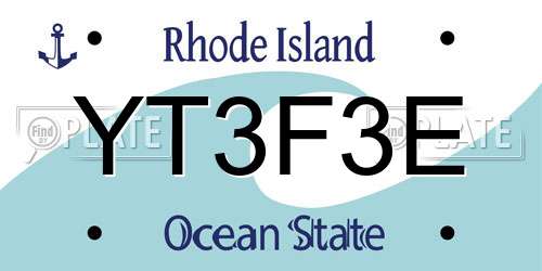 YT3F3E Rhode Island License Plate