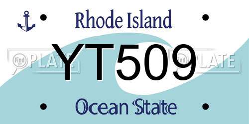 YT509 Rhode Island License Plate