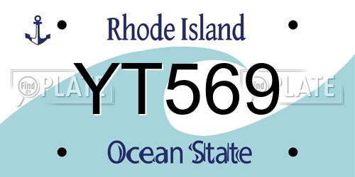 YT569 Rhode Island License Plate