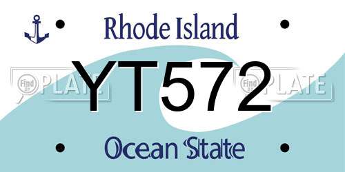 YT572 Rhode Island License Plate