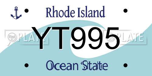 YT995 Rhode Island License Plate