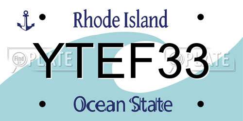 YTEF33 Rhode Island License Plate