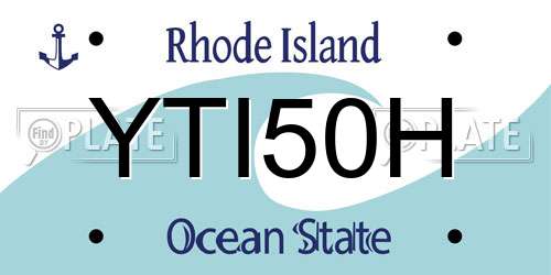 YTI50H Rhode Island License Plate