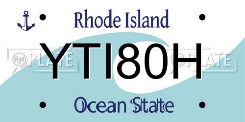 YTI80H Rhode Island License Plate
