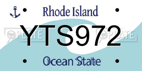 YTS972 Rhode Island License Plate