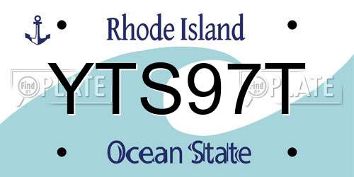 YTS97T Rhode Island License Plate