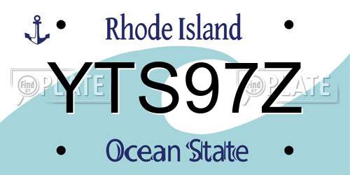 YTS97Z Rhode Island License Plate