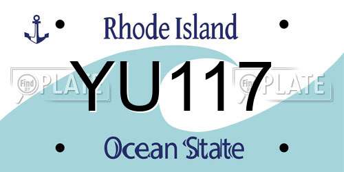 YU117 Rhode Island License Plate