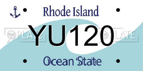 YU120 Rhode Island License Plate