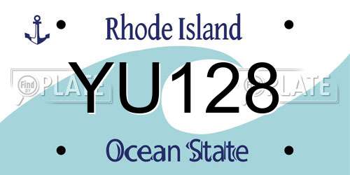 YU128 Rhode Island License Plate
