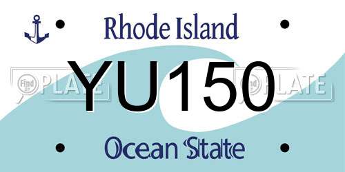 YU150 Rhode Island License Plate