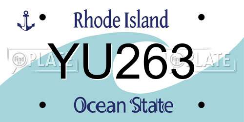 YU263 Rhode Island License Plate
