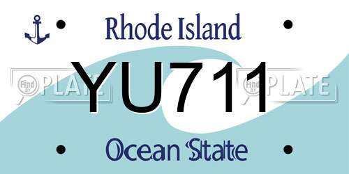 YU711 Rhode Island License Plate
