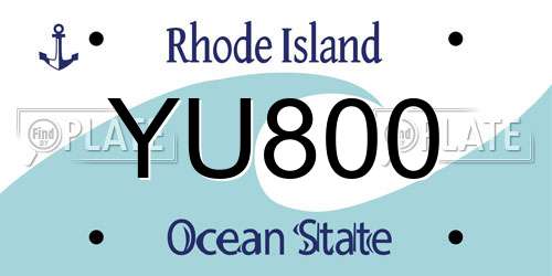 YU800 Rhode Island License Plate