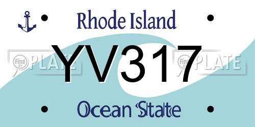 YV317 Rhode Island License Plate