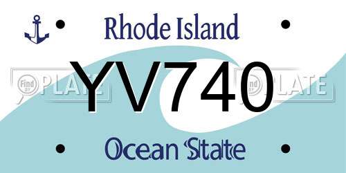 YV740 Rhode Island License Plate