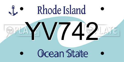 YV742 Rhode Island License Plate