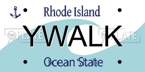 YWALK Rhode Island License Plate