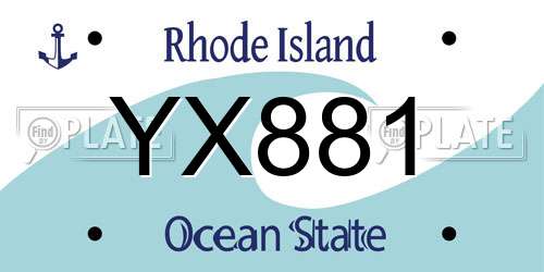 YX881 Rhode Island License Plate