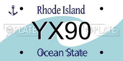 YX90 Rhode Island License Plate