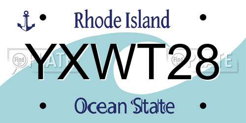 YXWT28 Rhode Island License Plate