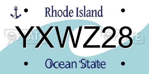 YXWZ28 Rhode Island License Plate