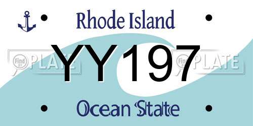 YY197 Rhode Island License Plate