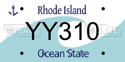 YY310 Rhode Island License Plate