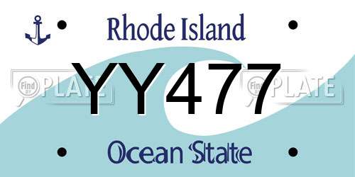 YY477 Rhode Island License Plate