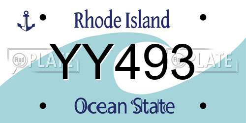 YY493 Rhode Island License Plate
