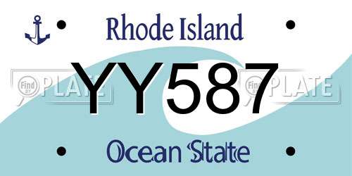 YY587 Rhode Island License Plate