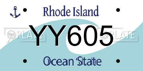 YY605 Rhode Island License Plate