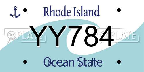 YY784 Rhode Island License Plate