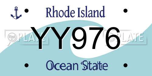 YY976 Rhode Island License Plate